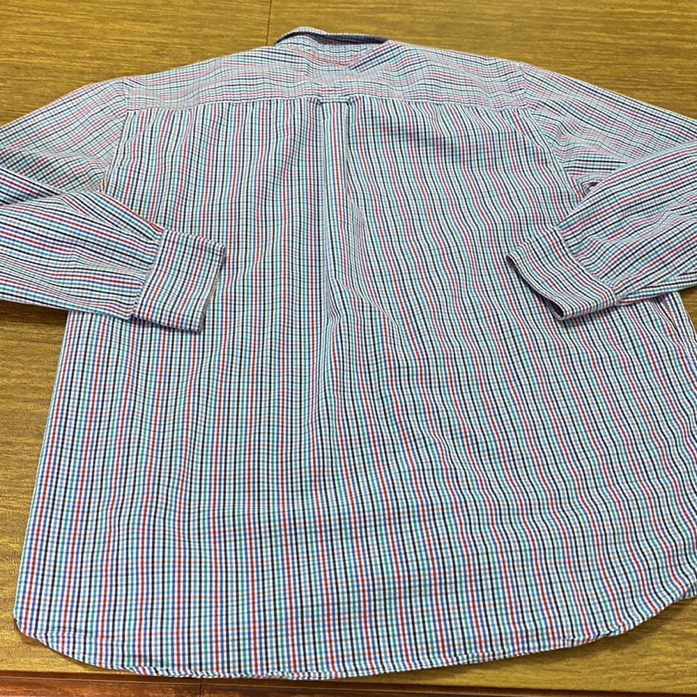Chaps Stretch Easy Care XXL Blue Red Check Long Sleeve Button Down Shirt - Picture 6 of 7